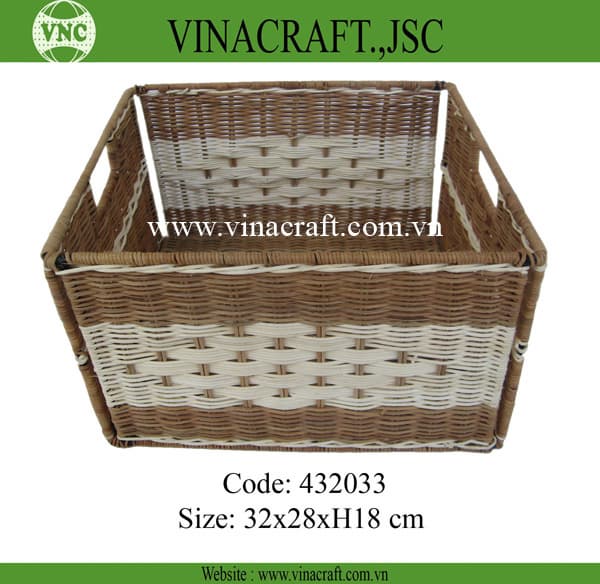Foldable rattan laundry basket
